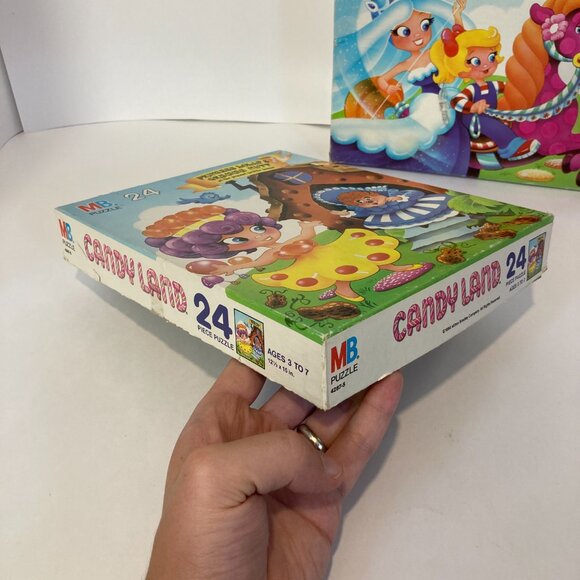 Vintage Candy Land Puzzle Lot of 2 Milton Bradly 24 Piece 1990 Complete 12.5x15 - Picture 6 of 9